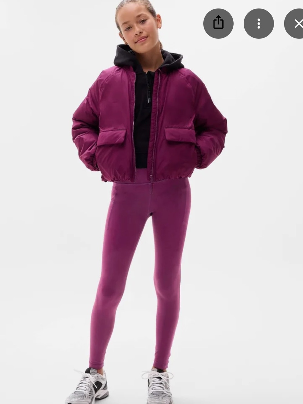 Athleta girl high rise stash your treasures tight magenta